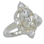 Lab Created Diamond 1.28ct Marquise G VVS2 Milgrain Ring
