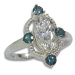 Lab Created Diamond 1.28ct Marquise G VVS2 Milgrain Ring