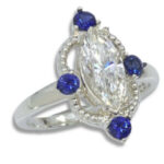 Lab Created Diamond 1.28ct Marquise G VVS2 Milgrain Ring