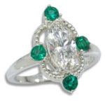 Lab Created Diamond 1.28ct Marquise G VVS2 Milgrain Ring