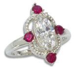 Lab Created Diamond 1.28ct Marquise G VVS2 Milgrain Ring