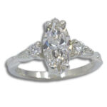 Lab Created Diamond 1.43ct Marquise Twist Milgrain Ring