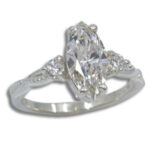 Lab Created Diamond 1.33ct Marquise Twist Milgrain