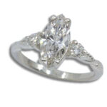 Lab Created Diamond 1.43ct Marquise Twist Milgrain Ring