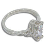 Lab Created Diamond 1.43ct Marquise Twist Milgrain Ring