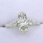 Lab Created Diamond 1.43ct Marquise Twist Milgrain Ring