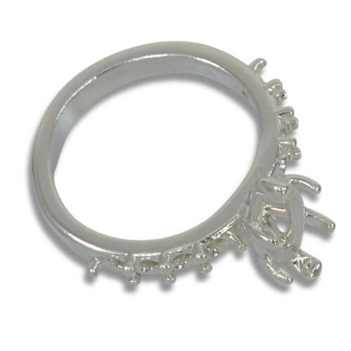 Marquise Basket Head Accented Pre-notched Ring Mounting