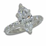 Lab Created Diamond 2.86ct Marquise E VVS2 Accented Ring IGI Cert