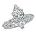Lab Created Diamond 2.86ct Marquise E VVS2 Accented Ring