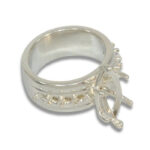 Marquise Accented Cigar Band Style Ring Mounting