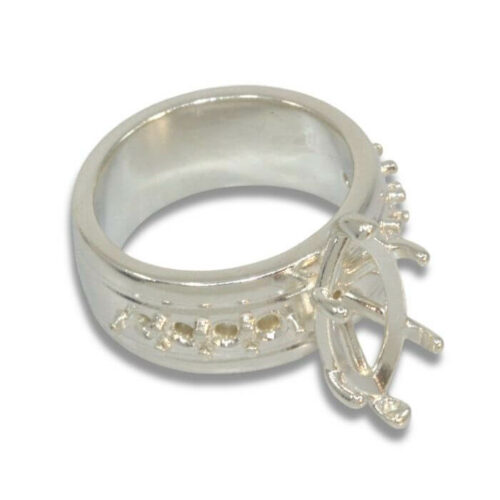 Marquise Accented Cigar Band Style Ring Mounting