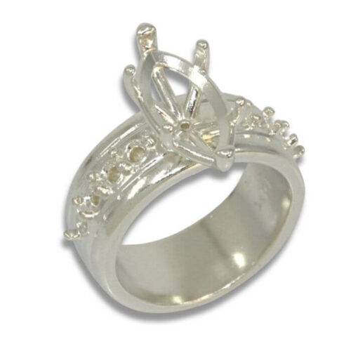 Marquise Accented Cigar Band Style Ring Mounting