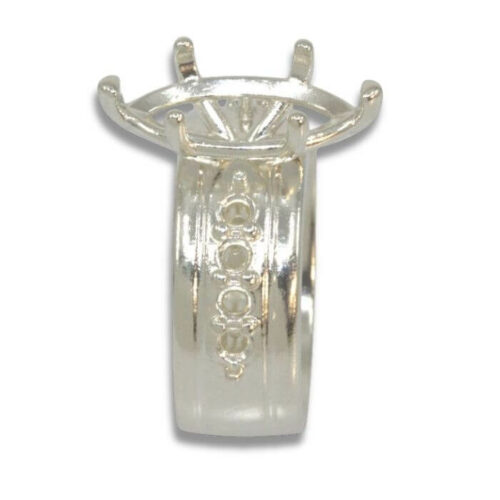 Marquise Accented Cigar Band Style Ring Mounting