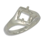 Side-Set Princess Pre-notched Ring Mounting - White Gold
