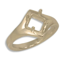 Side-Set Princess Pre-notched Ring Mounting - Yellow Gold