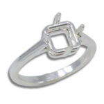 Square Solitaire Solid Cathedral Pre-notched Ring Mounting