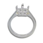 Square Solitaire Solid Cathedral Pre-notched Ring Mounting