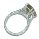 Oro Verde Citrine 14x10mm Cushion Split Cathedral Ring