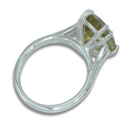 Oro Verde Citrine 14x10mm Cushion Split Cathedral Ring