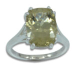 Oro Verde Citrine 14x10mm Cushion Split Cathedral Ring