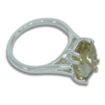 Oro Verde Citrine 14x10mm Cushion Split Cathedral Ring