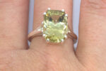 Oro Verde Citrine 14x10mm Cushion Split Cathedral Ring