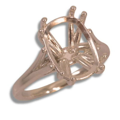 Elongated Cushion Split Cathedral Pre-notched Mounting - Rose Gold