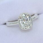 Lab Created Diamond Elongated Cushion 2.49ct E VVS2 Bezel Prong Ring