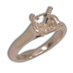 Octo Square Cathedral Pre-notched Ring Mounting - Rose Gold