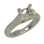 Octo Square Cathedral Pre-notched Ring Mounting - White Gold