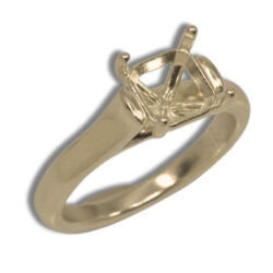 Octo Square Cathedral Pre-notched Ring Mounting - Yellow Gold