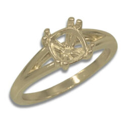 Square Cushion Split Cathedral Pre-notched Ring Mounting - Yellow Gold