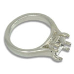 Princess Cut Solitaire Cathedral Pre-notched Ring Mounting