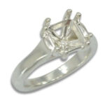 Princess Cut Solitaire Cathedral Pre-notched Ring Mounting