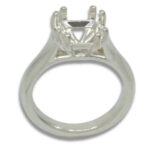 Princess Cut Solitaire Cathedral Pre-notched Ring Mounting