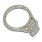 Lab Created Diamond 2.98ct E VS1 Emerald Cut Cathedral Ring