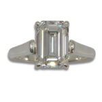Lab Created Diamond 2.98ct E VS1 Emerald Cut Cathedral Ring