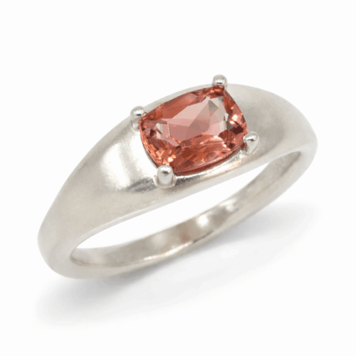 Elongated Cushion Solitaire Dome Pre-notched Ring Mounting - Finished Example