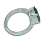Lab Emerald 11x9mm Cushion Bezel Prong Ring