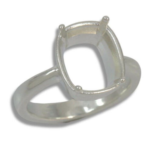 Cushion Bezel Design with Prongs Pre-notched Ring Mounting