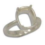 Cushion Bezel Design with Prongs Pre-notched Ring Mounting - White Gold