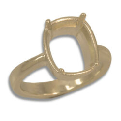 Cushion Bezel Design with Prongs Pre-notched Ring Mounting -Yellow Gold