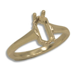 Elongated Hexagon Cathedral Pre-notched Ring Mounting