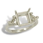 Octo Square Trillion Accented Pre-notched Ring Mounting