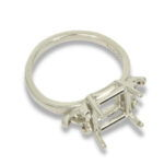 Octo Square Trillion Accented Pre-notched Ring Mounting