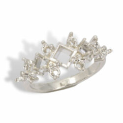 Multi Stone Square Pre-notched Ring Mounting