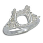 Cushion Triple Side Accent Pre-notched Ring Mounting