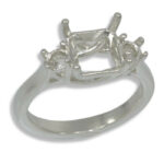 Octo Square Accented Trellis Pre-notched Ring Mounting
