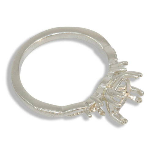 Cushion Cut Accented Twist Milgrain Pre-notched Ring Mounting