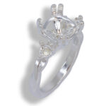 Cushion Cut Accented Twist Smooth Pre-notched Mounting